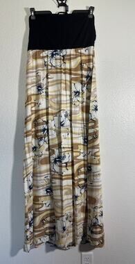 Kai Women's Halter Maxi Dress Size XL Hawaiian Hibiscus Floral Resort Wear Rayon